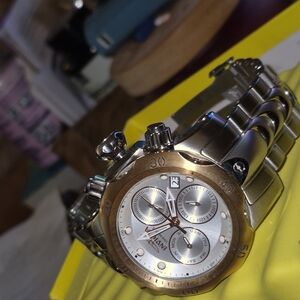 INVICTA VENOM RESERVE, 46MMSilver and Gold Chronograph Watch,SWISS MADE.1000MTRS